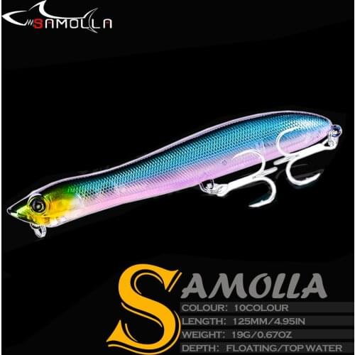 Fishing Lure Pencil Weights 19g 12.5cm Floating Topwater Bait Hard Lures Popper Pesca Wobblers For Carp Fish Artificial Baits