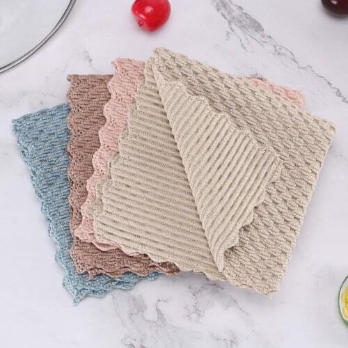 5-piece Kitchen Cleaning Cloth Super Absorbent Microfiber Wipes Household Dishwashing Cleaning Towels