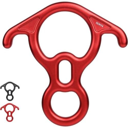 50KN Rescue Figure, 8 Descender Large Bent-Ear Belaying and Rappelling Gear Belay Device Climbing for Rock Climbing Peak Rescue