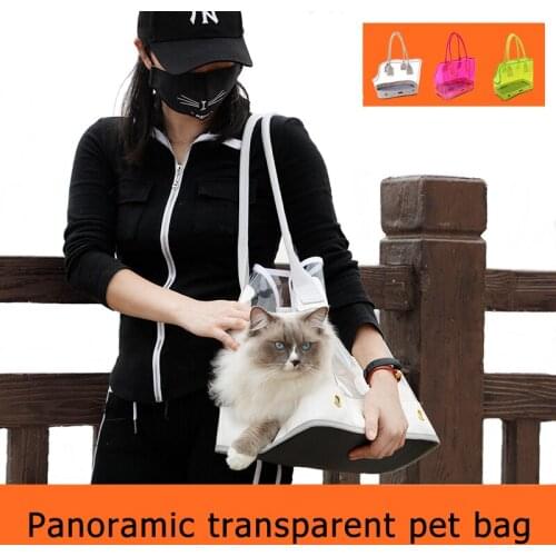 Pet Outdoor Carrying Bag Cat Dog Bag Portable Cage Transparent Breathable 3 Colors Creative Dog Bags Handbag