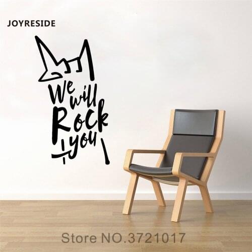 JOYRESIDE We Will Rock You Wall Music Decal Vinyl Sticker Home Interior Teen Living Room Bedroom Decor Design Decoration A128