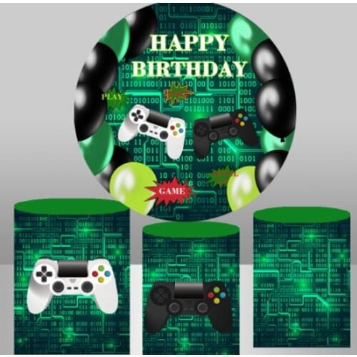 Game Birthday round fabric backdrop BannerPhotography Studio Prop Vinyl and elastic Photocall