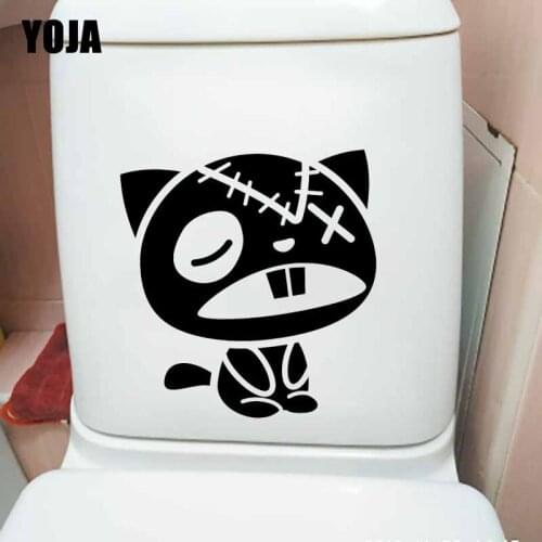 YOJA 22X23CM Zombie Kitty Cat Toilet Sticker Wall Decal Home Decoration Art T5-0158