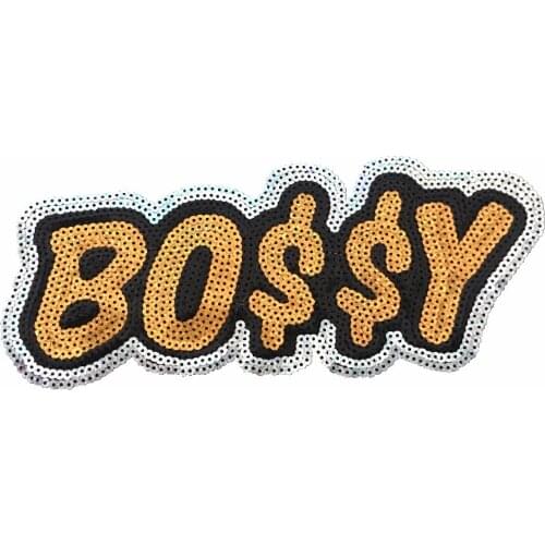 2PCS Gold BOSSY Sequins Patches Iron on Stickers Applique Beading Patch for Clothes DIY Decoration Scrapbook Patchwork 27x11.5cm