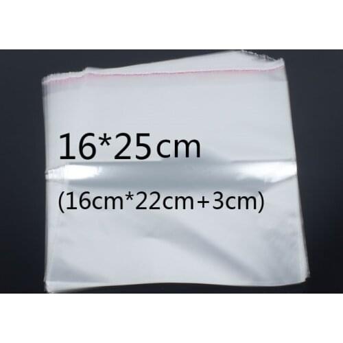 100pcs 16x25cm Transparent Self Adhesive Seal OPP Plastic Cellophane Bags Gifts Bag & Pouch Jewelry Packaging Bag