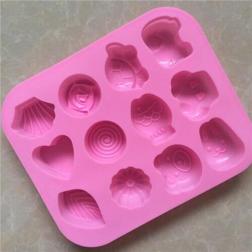 12 Even Multi-Shape Silica Gel Jelly Mould Fragrance Cake Mold XG622