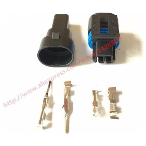 20 Set Delphi GM 2 Pin Female And Male Auto Sensor Connector Automotive Plug Socket 12162195 12162193