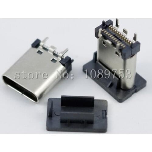 5Pcs USB 3.1 Type C Female Socket Connector Vertical 180 degree High speed DIY Connectors