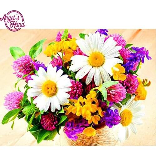 DIY 5D full Diamond embroidery"Daisy Flowers"square diamond painting flower Cross Stitch Rhinestone mosaic home decoration gift