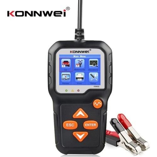 KONNWEI KW650 6V 12V Car Battery Tester, 100-2000 CCA Battery Load Tester Automotive Battery and Alternator Tester for Vehicles