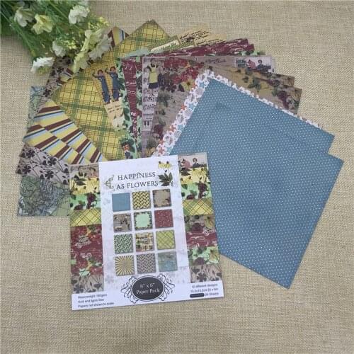 24 sheet 6"X6"Happiness as flower the flower patterned paper Scrapbooking paper pack handmade craft paper craft Background pad