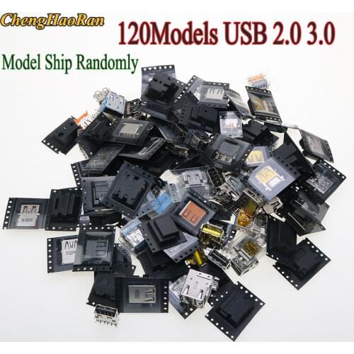 ChengHaoRan 120PCS/Set USB Socket 2.0/3.0 USB Jack Connector Port For HP Toshiba Sony Lenovo Samsung Dell Laptop