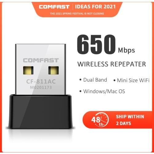 Comfast CF-811AC 802.11b/g/n/ac Network Card 650Mbps Wireless USB Wifi Adapter 2.4+5 Ghz wi fi ethernet adapter PC Wi-fi Dongle