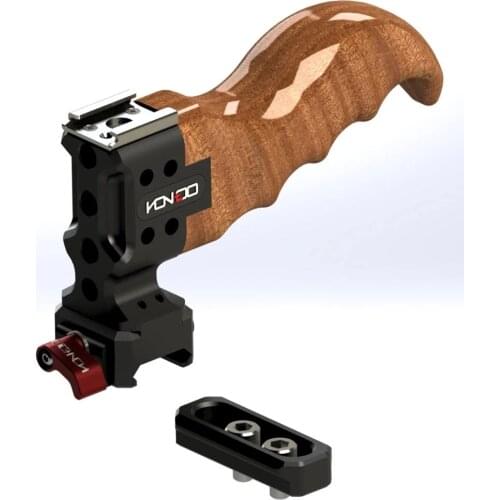 HONTOO Wooden Top Handle Hand Grip NATO Handle DSLR Cage handle cold shoe mount for NATO rail 1/4 3/8 screw for SONY A7 BMPCC 4K