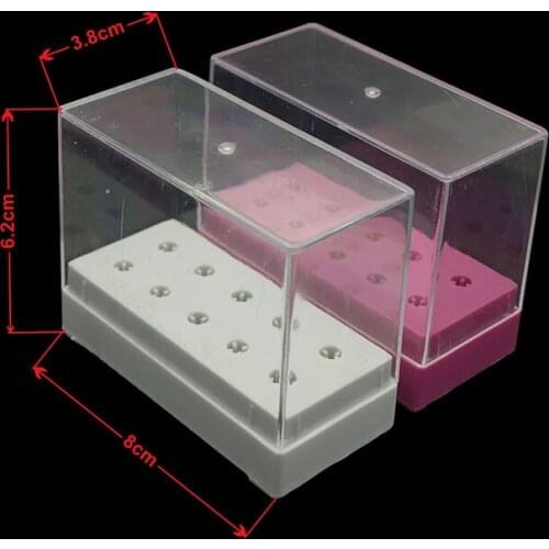 KIMAXCOLA 1PCS 10 Holes White Bits Holder Exhibition Displayer 2.35mmNail Drill Bit Holder Professional Manicure Tools