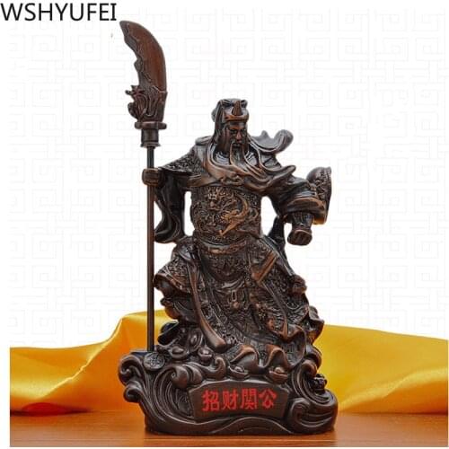 Chinese Style Lucky Fengshui Guanyunchang Resin Home Decor Entrance Living Room Decorations Ornaments Birthday Present Crafts