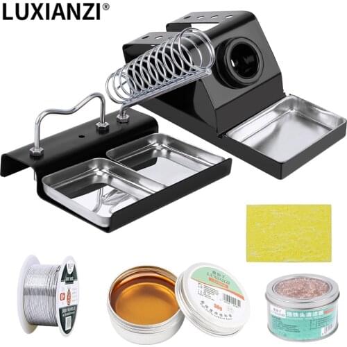 LUXAINZI Electric Soldering Iron Stand With Clean Sponge High temperature Resistance Metal Support Station Soldering Iron Frame