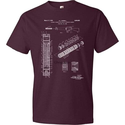 Rifle Silencer T-Shirt M16 Rifle Silencer Blueprint Soldier Gift Marine Gift