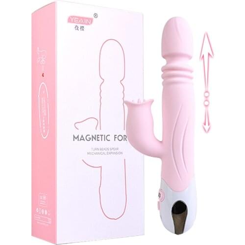 G Spot Rabbit Vibrator for Women Orgasm Adult Toys USB Charging Powerful Telescopic Masturbation Sex Toy for Women Sex Product