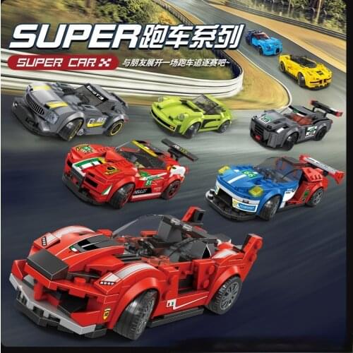City Racing Car Speed Champions Sports Model Building Blocks Bricks Classic Rally Super Racers F1 Great Vehicles kits