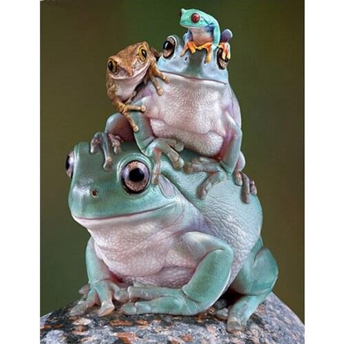 Hobby 5D DIY Diamond Painting frog Full Square round Diamond Embroidery Animal Mosaic Picture Of Rhinestone Kids Room Decoration