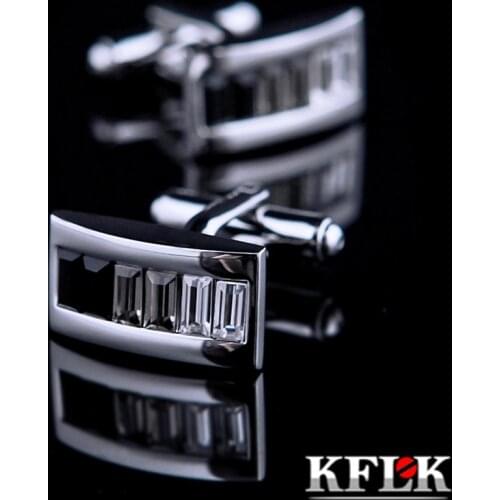 KFLK Jewelry french shirt cufflink mens Brand Crystal designer Cuff link fashion Button High Quality Wedding Male guests