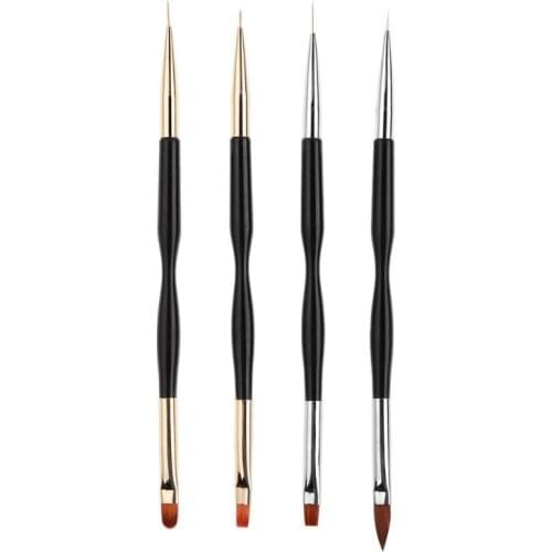 1pc Double Head Nail Art Brush Drawing Painting Carving Pen Design Manicure Tools Liner UV Gel Decoration Manicure Tools