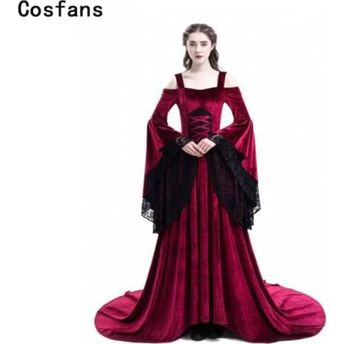 Cosplay Halloween Dress Medieval Palace Princess Dress Adults Women Gothic Queen 2018 Plus Size 4xl 5xl Party Halloween Costumes