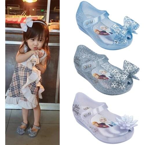 2020 Mini Melissa Ultragirl + Snow Princess Girl Jelly Shoes Sandals Soft Melissa Sandals For Kids Non-slip Summer Girl Shoes