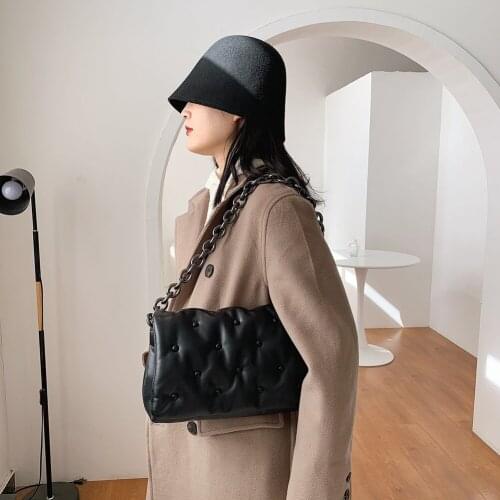 Fashion Shoulder Bags For Women Soft PU Leather Chain 2021 New Retro Underarm Crossbody Bag Female Daily Shopper Travel Clutch