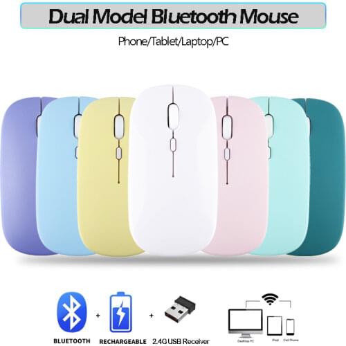 Silent Wireless Mouse Rechargeable Dula Model Tablet Bluetooth Mouse for iPad/Samsung/Huawei Laptop Mice 2.4G Mause Optical