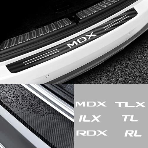 Car New Tail Trunk Carbon Fiber Bumper Decoration Protection Stickers For Acura MDX ILX RDX TLX TL RL Accessories
