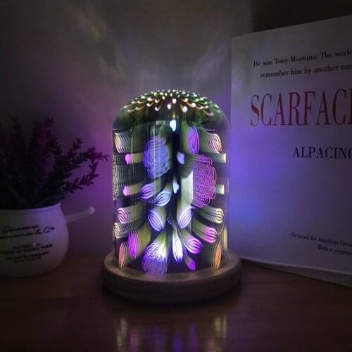 New I 3 d dazzle colour glass lamp wooden bed small night light star decoration lamp