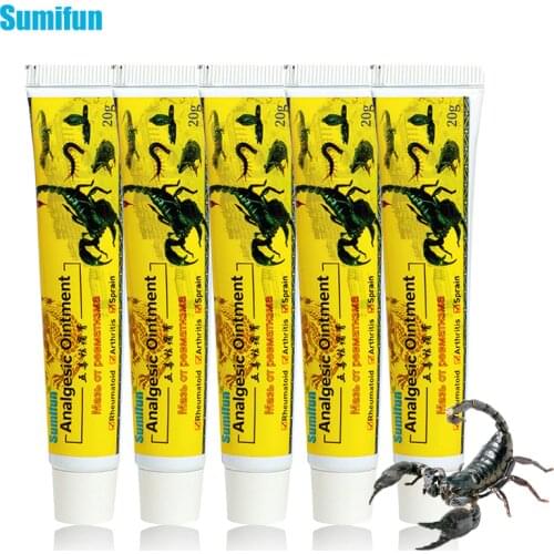 5pcs Sumifun Scorpion Analgesic Ointment Chinese Pain Relieve Cream Rheumatism Arthritis Back Herbal Muscle Rub Ointment