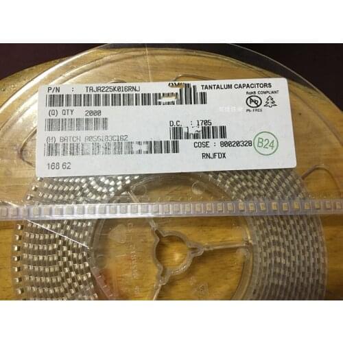 Original 20pcs/ 2.2UF 16V A 1206 225C 3216 10% Tantalum Capacitor