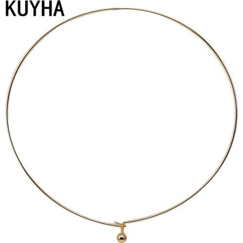Necklaces & Pendants Round Ball Necklaces for Women/Men Rose Gold Color Necklace Female/Male Present Choker Collar
