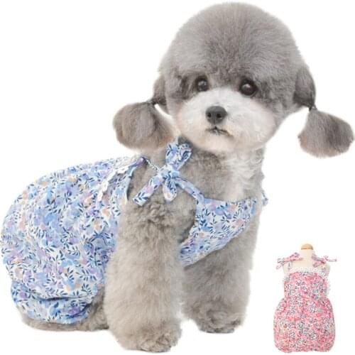 Dog Dress- Puppy Floral Princess Dresses, Thin Cute Pet Summer Clothes Apparel for Small Medium Girl Dogs Cats Kitten