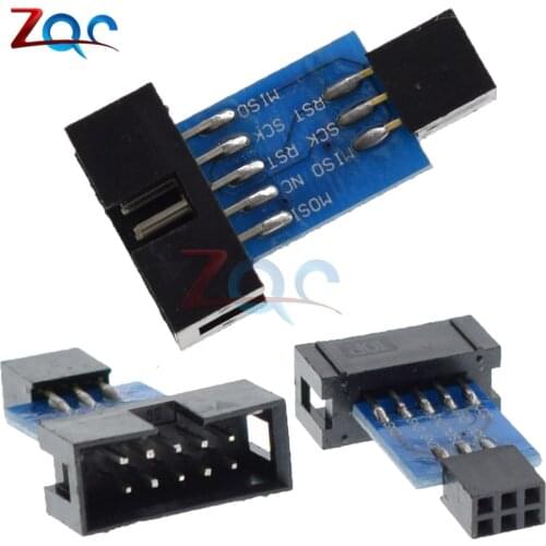 2pcs 10Pin To 6PiN Convert To Standard 10 Pin To 6 Pin Adapter Board For ATMEL STK500 AVRISP USBASP ISP Interface Converter AVR
