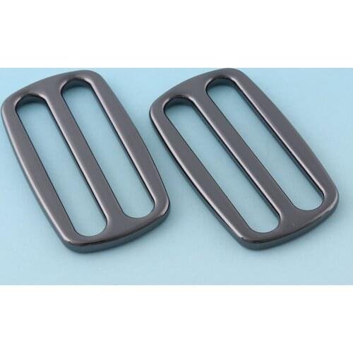 Alloy Release Belt Buckles 38mm Gunmetal Adjuster Buckle Tri Bar Buckles Strap Slider Fastener Bag Hardware rectangle buckles