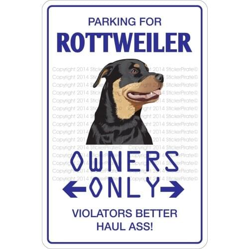 StickerPirate Parking for Rottweiler 8" x 12" Metal Novelty Sign Aluminum NS 462