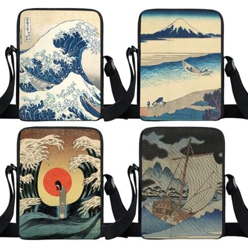 Interesting Japan Famous Of Painter Ge Cai Beizhai mini Messenger Bag paintings For teenagers Print Crossbody Bags Shoulder Bag