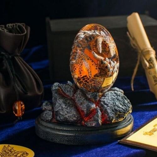 Luminous Lava Dragon Egg Sculpture Home Decoration Crafts Ornamental Collection Resin Dinosaur Egg Crystal Mineral