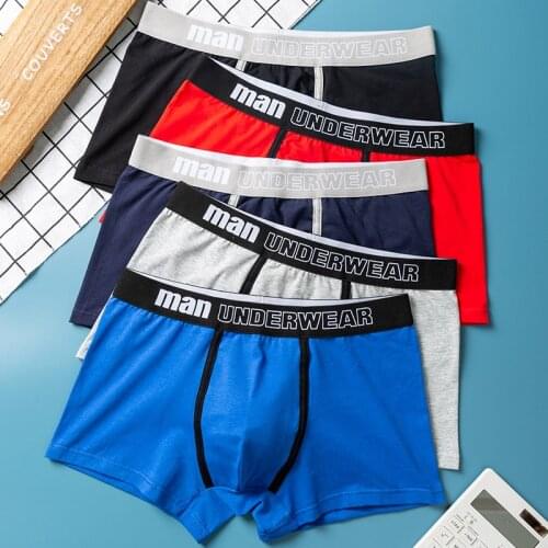Men Soft Underwear Cotton Boxers Mens Sexy Panties U-shaped Pocket Male Breathable Underpant Man Casual Comfortable Shorts