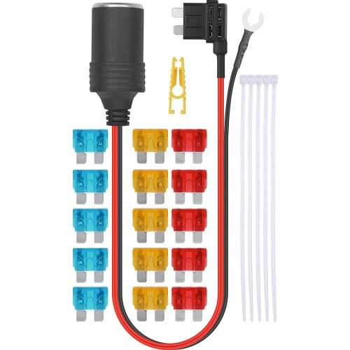 Car cigarette lighter take point device fuse extension cord take power adapter original car non-destructive take power 30cm