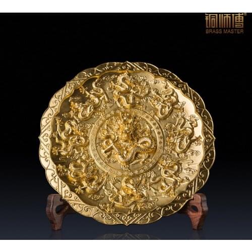 Master all copper ornaments "Feilongchengyun copper (gold)" Home Furnishing crafts decoration living room decoration
