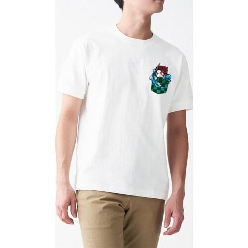 2021 Funny Eyes Demon Slayer Anime Hipster Kamado Nezuko Tanjirou Kawaii Anime Casual Tee Shirt for Men Plus Size