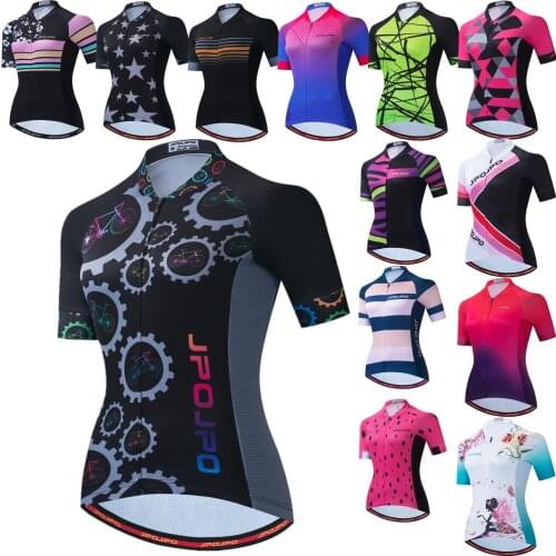 2021 Women Cycling Jersey Tops Summer Mountain Bicycle Clothes Maillot Ciclismo Short Sleeve MTB Jersey Female Pro Bike Shirts