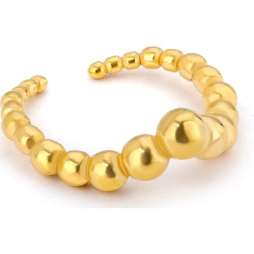 Vintage Beads Rings For Women Stainless Steel Geometric Ring Adjustable Open Cuff Finger Rings Female Jewelry Bague Anillos