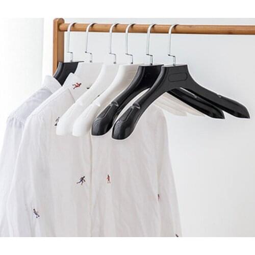 10 pcs/lot Anti-skid Suit Hanger Adult Thickened Plastic Clothes Hangers with Broad Shoulder Design Garment Rack