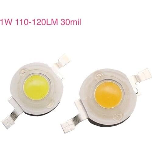 1000pcs/lot 1W High Power Lamp Bead 30mil 3000-6500K 110-120LM Copper Bracket White Warm White and Natural White Light Lamp Bead